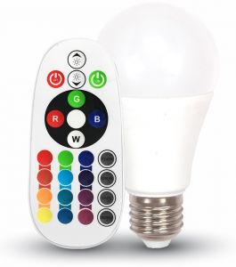LED žárovka s ovladačem - měnící barvy, 6W, E27, VT-7150