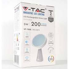 Originální zrcadlová lampa - nabíjecí VT8670, plynulé stmívání